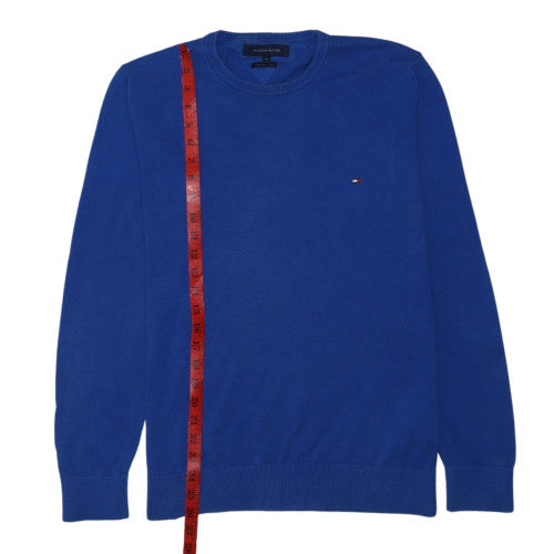 Tommy Hilfiger Men's Blue Cotton Crew Neck Pullover Jumper M