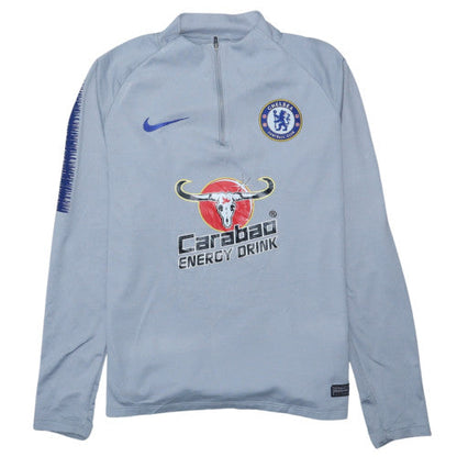 Nike Men's Grey Chelsea Football 1/4 Zip Dri-FIT Training Top Size S