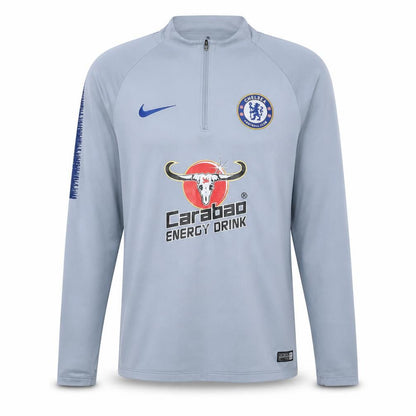 Nike Men's Grey Chelsea Football 1/4 Zip Dri-FIT Training Top Size S