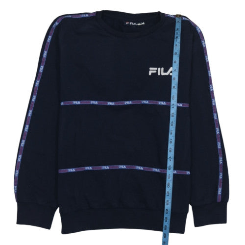 FILA Men's Blue Crew Neck Logo Sweatshirt Size L Pullover
