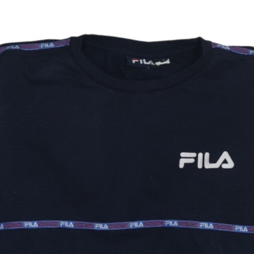 FILA Men's Blue Crew Neck Logo Sweatshirt Size L Pullover