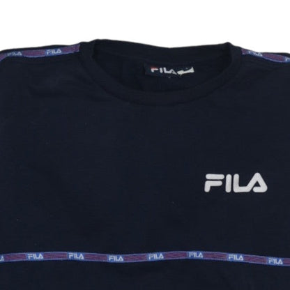 FILA Men's Blue Crew Neck Logo Sweatshirt Size L Pullover