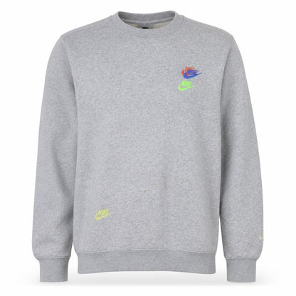 Nike Men's Grey Small Logo Pullover Sweatshirt - Size S