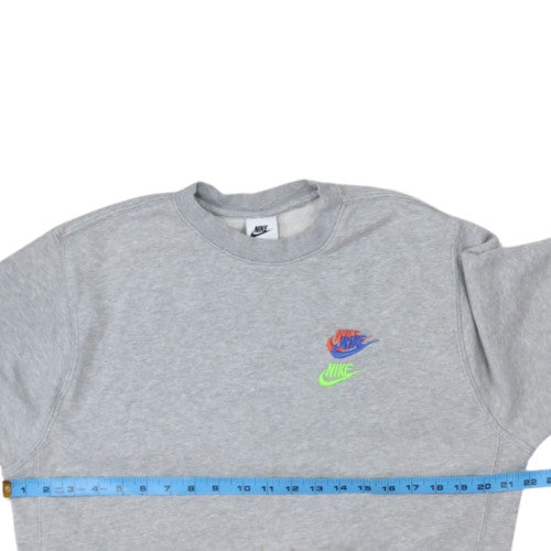 Nike Men's Grey Small Logo Pullover Sweatshirt - Size S