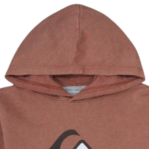 Quiksilver Boys Brown Pullover Hoodie Size 14 L Cotton Blend Logo Sweatshirt