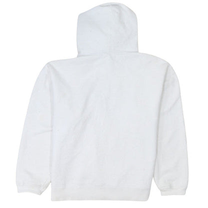 Fila Women's White Pullover Hoodie L Logo Graphic Print Cotton