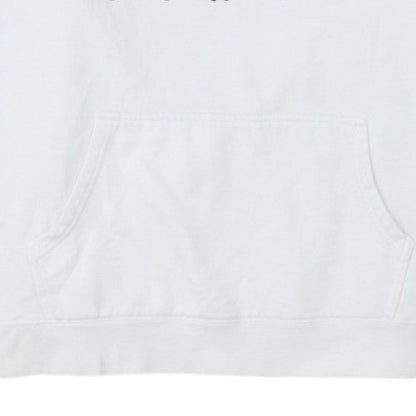 Fila Women's White Pullover Hoodie L Logo Graphic Print Cotton