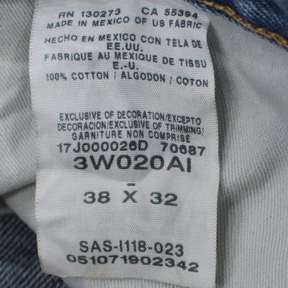 Wrangler Riggs Workwear Blue Men's 38x32 Straight Fit Denim Jeans