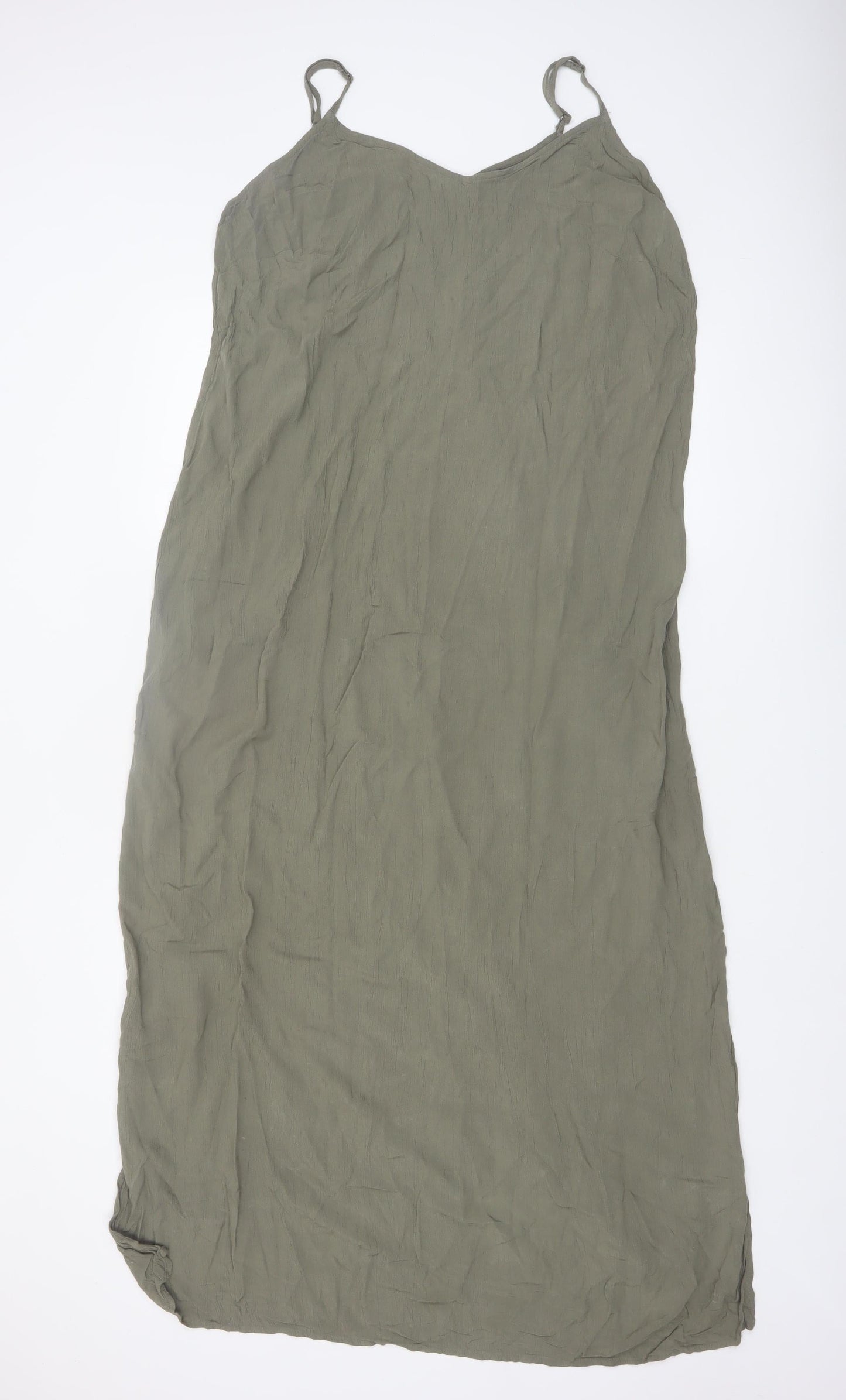 Marks and Spencer Women’s Green Viscose Slip Midi Dress Size 16