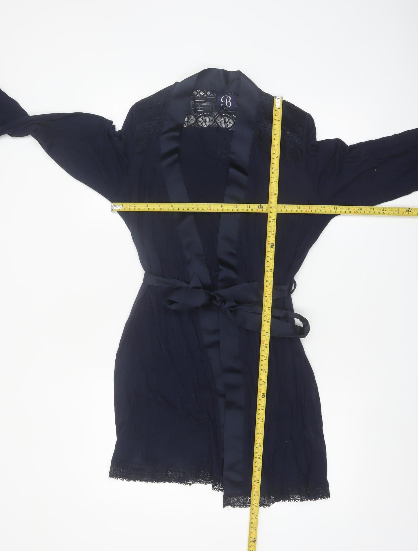 Ted Baker Women's Blue Lace Trim Belted Robe Kimono 8-10