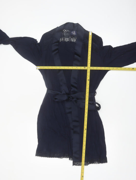 Ted Baker Women's Blue Lace Trim Belted Robe Kimono 8-10