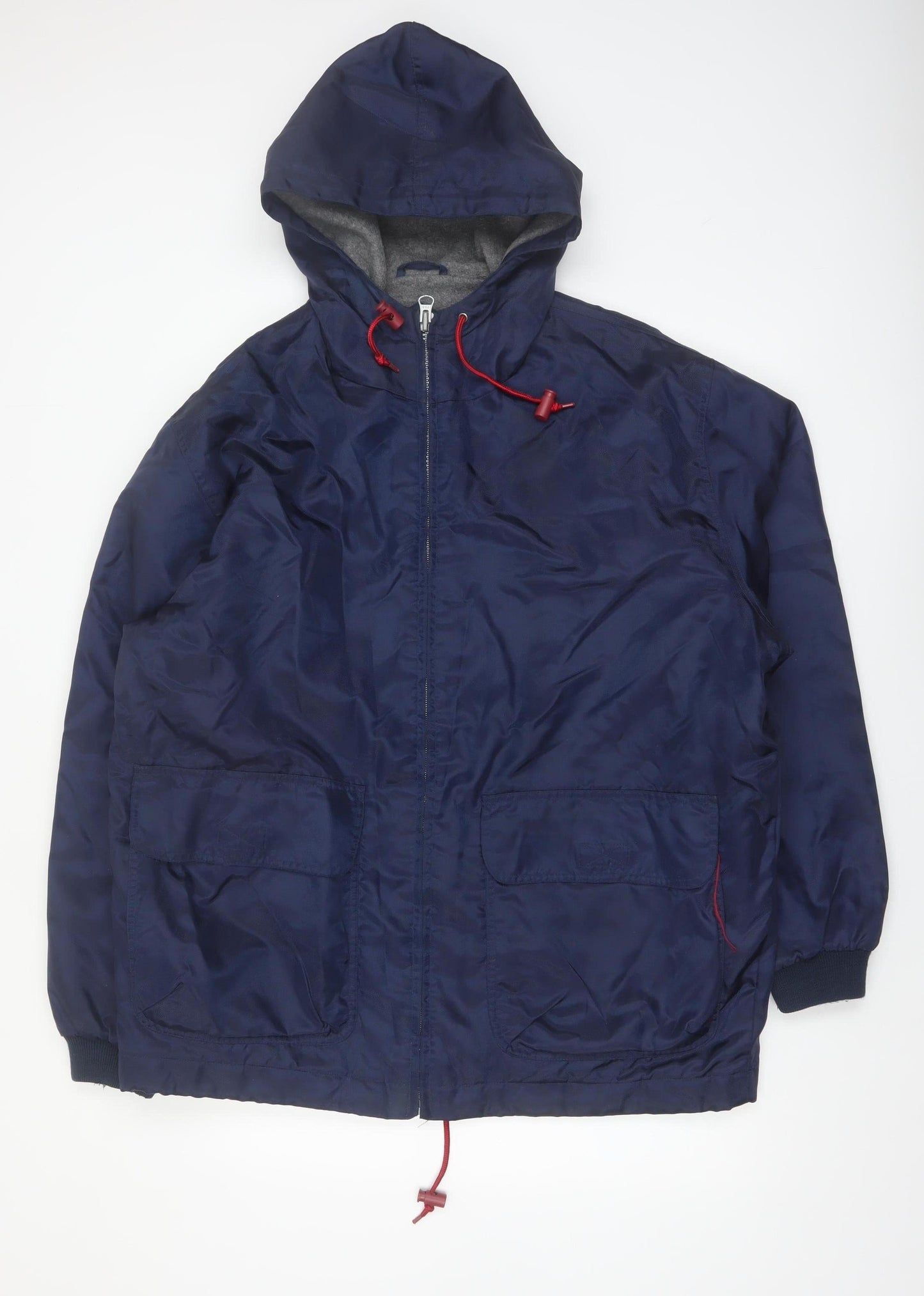 Grenadier Men's Blue Hooded Nylon Parka Jacket L
