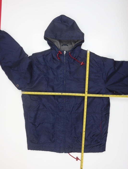 Grenadier Men's Blue Hooded Nylon Parka Jacket L