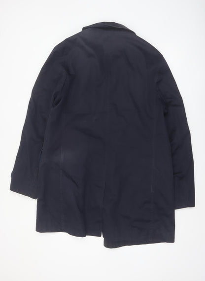 Charles Tyrwhitt Men's Blue 44R Cotton Lined Mid-Length Coat