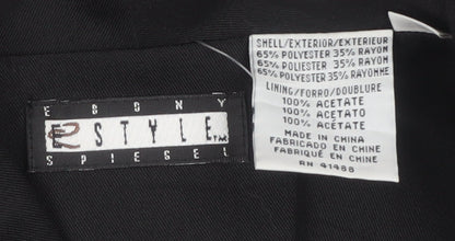 Spiegel Women Black Gold Military Long Coat Size 14 Polyester Rayon