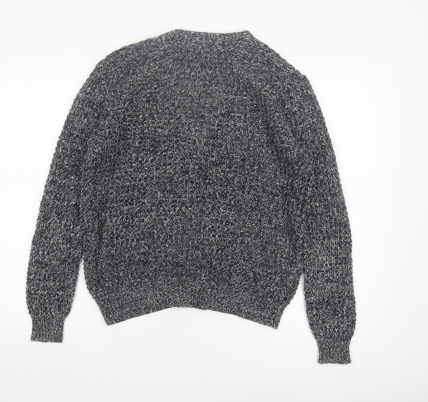 Mango Women's Grey Chunky Knit V-Neck Cardigan Size 8