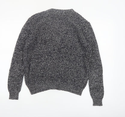 Mango Women's Grey Chunky Knit V-Neck Cardigan Size 8