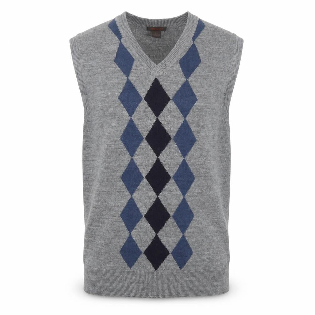 Dockers Men Grey Argyle Sleeveless Acrylic Knit Vest L