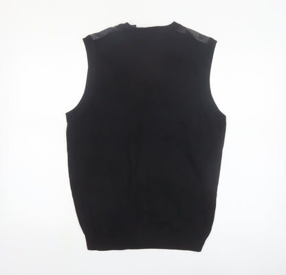 A|X|IST Men's Grey Argyle Cotton Knit V-Neck Sleeveless Jumper Vest S