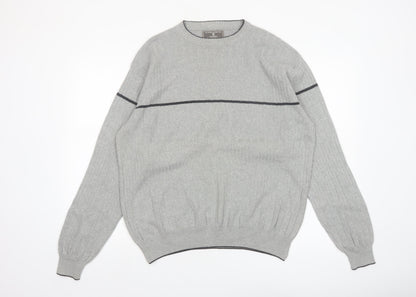 International Waters Men's Grey Cotton Pullover Jumper M