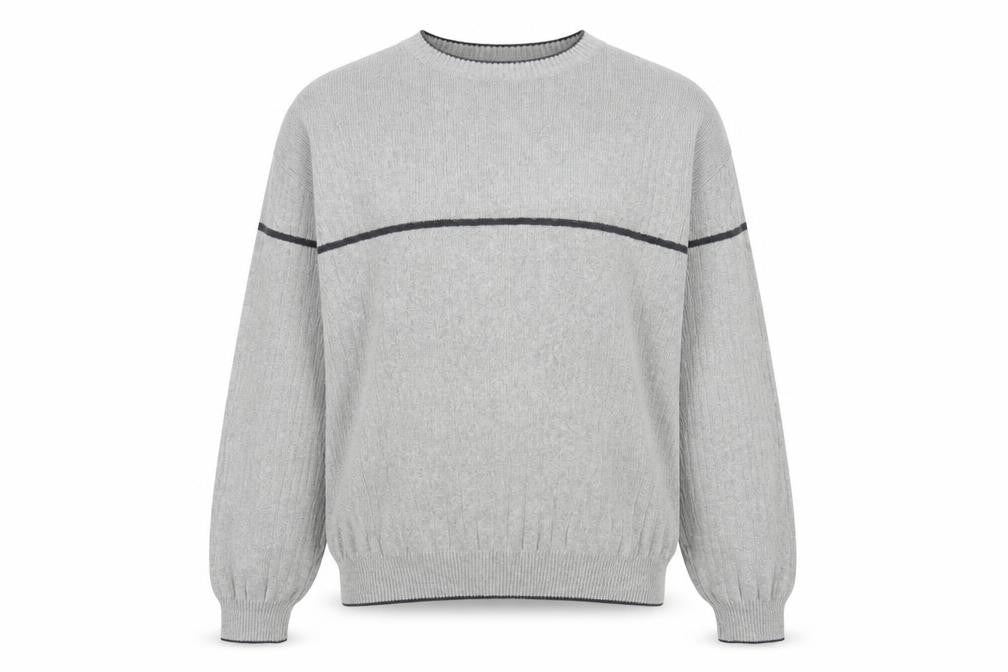 International Waters Men's Grey Cotton Pullover Jumper M
