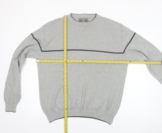 International Waters Men's Grey Cotton Pullover Jumper M