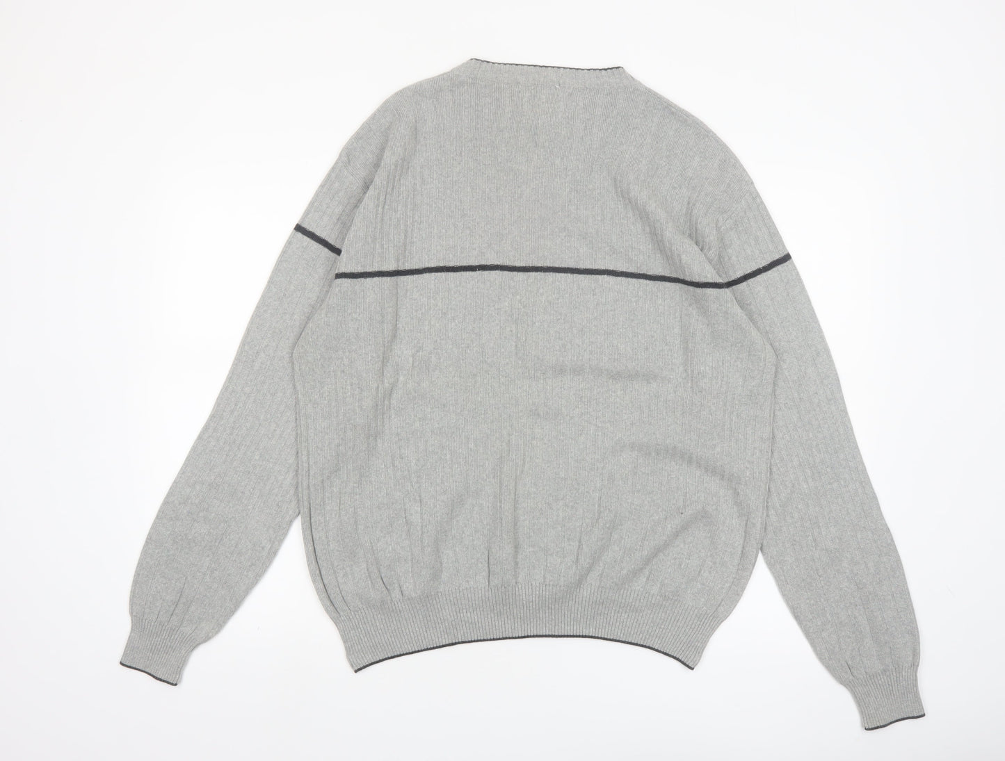 International Waters Men's Grey Cotton Pullover Jumper M