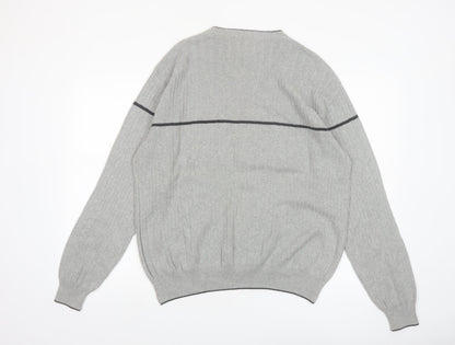 International Waters Men's Grey Cotton Pullover Jumper M