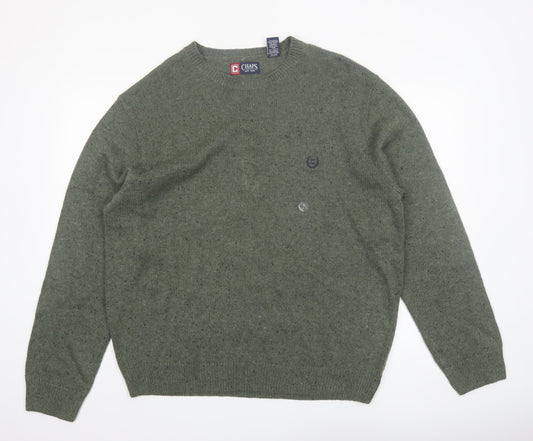 Chaps Men's Green XL Cotton Blend Crew Neck Pullover Jumper