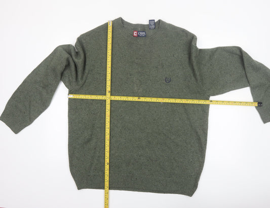 Chaps Men's Green XL Cotton Blend Crew Neck Pullover Jumper