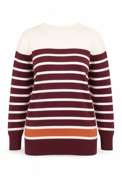 La Fonte Womens Multicoloured Striped Cotton Pullover Jumper Size 20