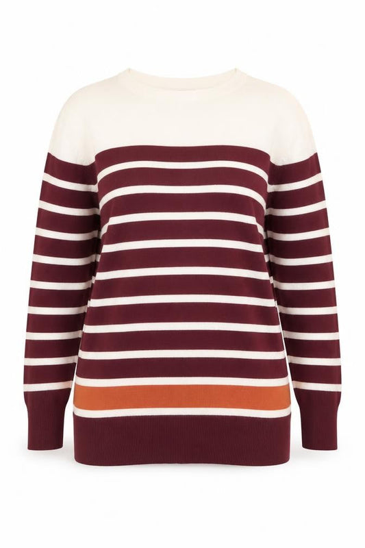 La Fonte Womens Multicoloured Striped Cotton Pullover Jumper Size 20