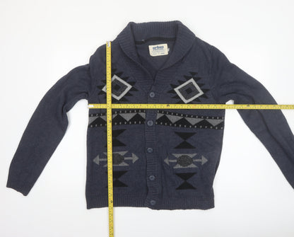 Urban Pipeline Men's Blue Aztec Knit Cotton Cardigan Large