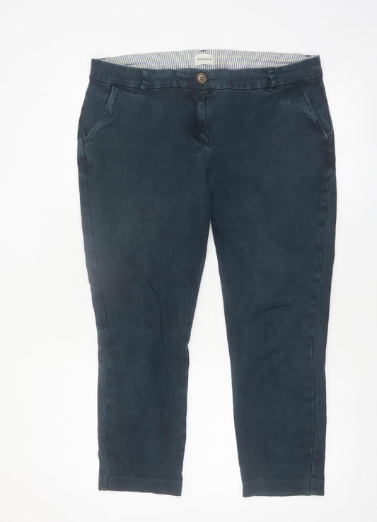 White Stuff Women's Blue Chino Trousers Size 14 Regular