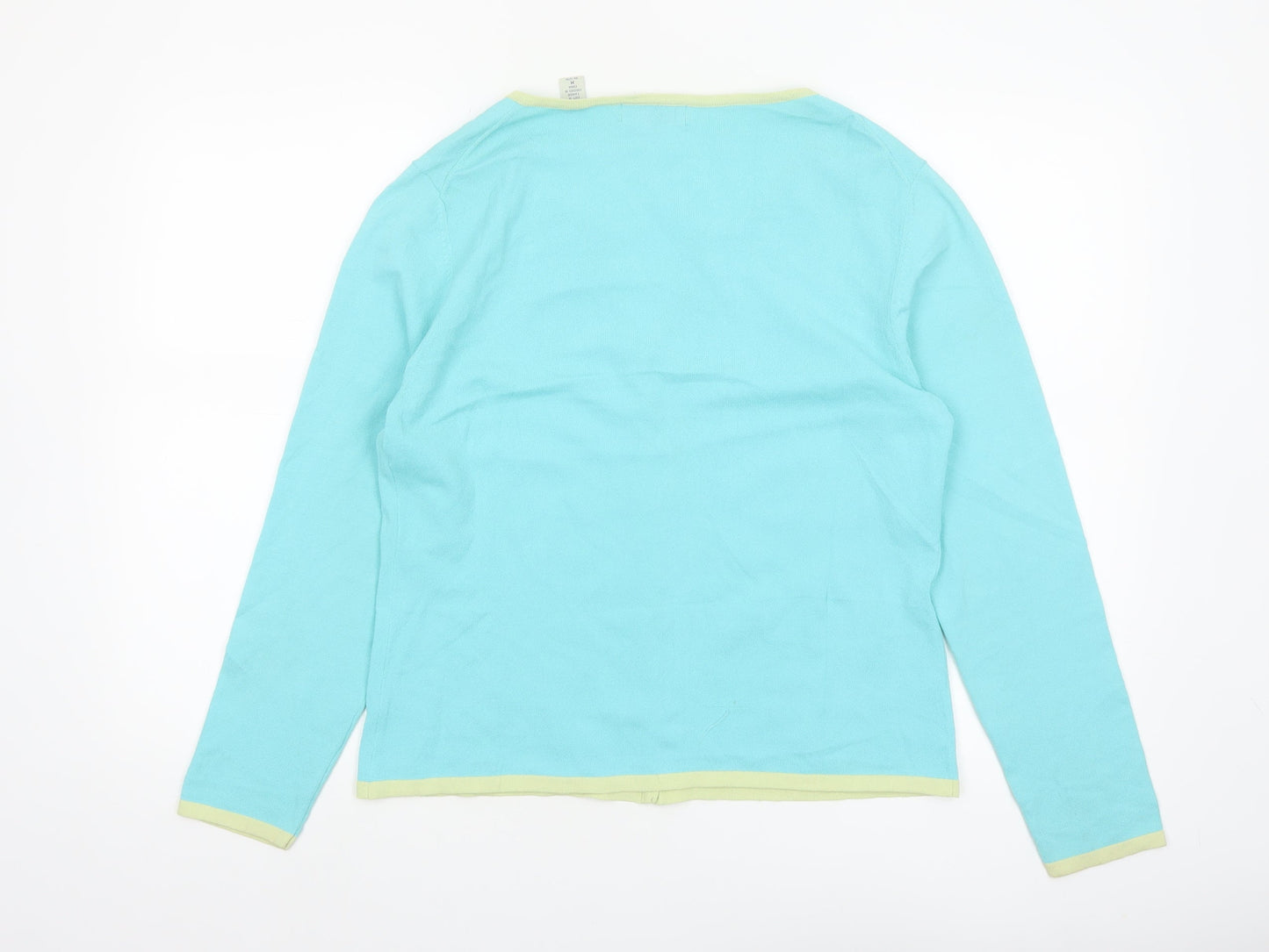 Lord & Taylor Women Aqua Cardigan M Long Sleeve V-Neck Knit
