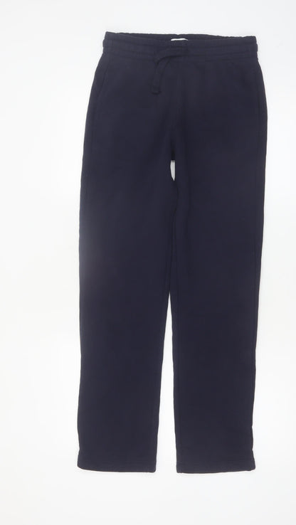 EASY Men Black Small Fleece Sweatpants Regular Fit Casual Trousers