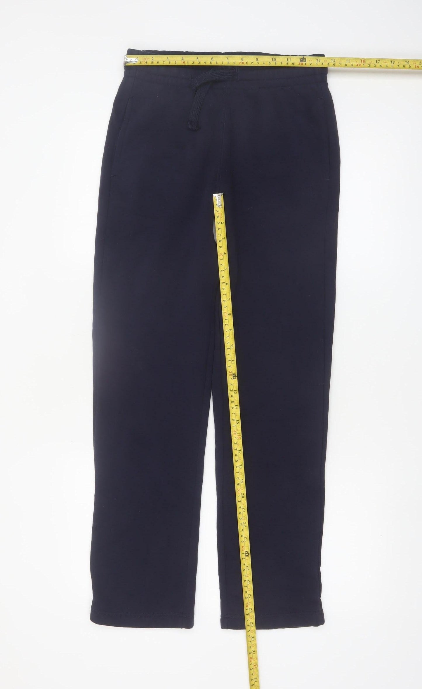 EASY Men Black Small Fleece Sweatpants Regular Fit Casual Trousers