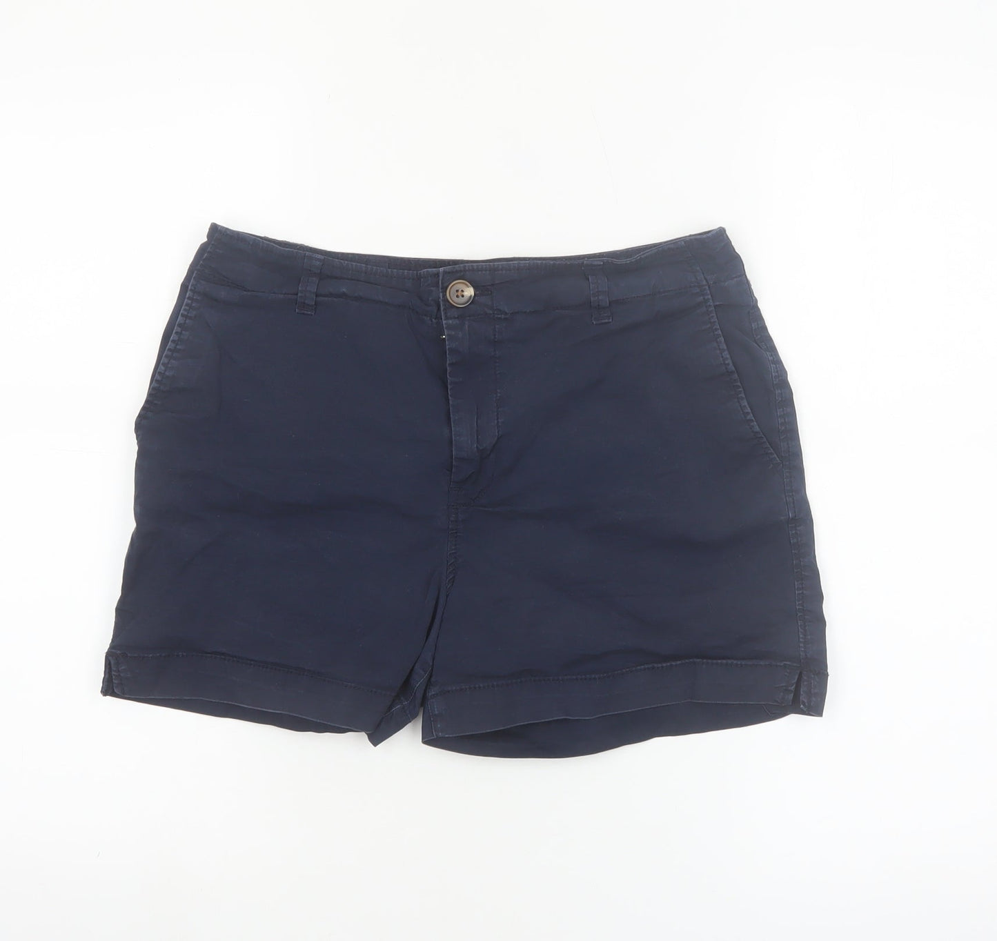 H&M Women’s Blue Chino Shorts Size 10 Cotton Blend Casual