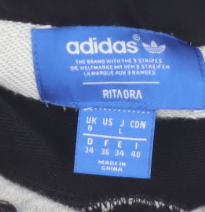Adidas Women’s Grey Black Hoodie Rita Ora Medium Graphic Stars Pullover