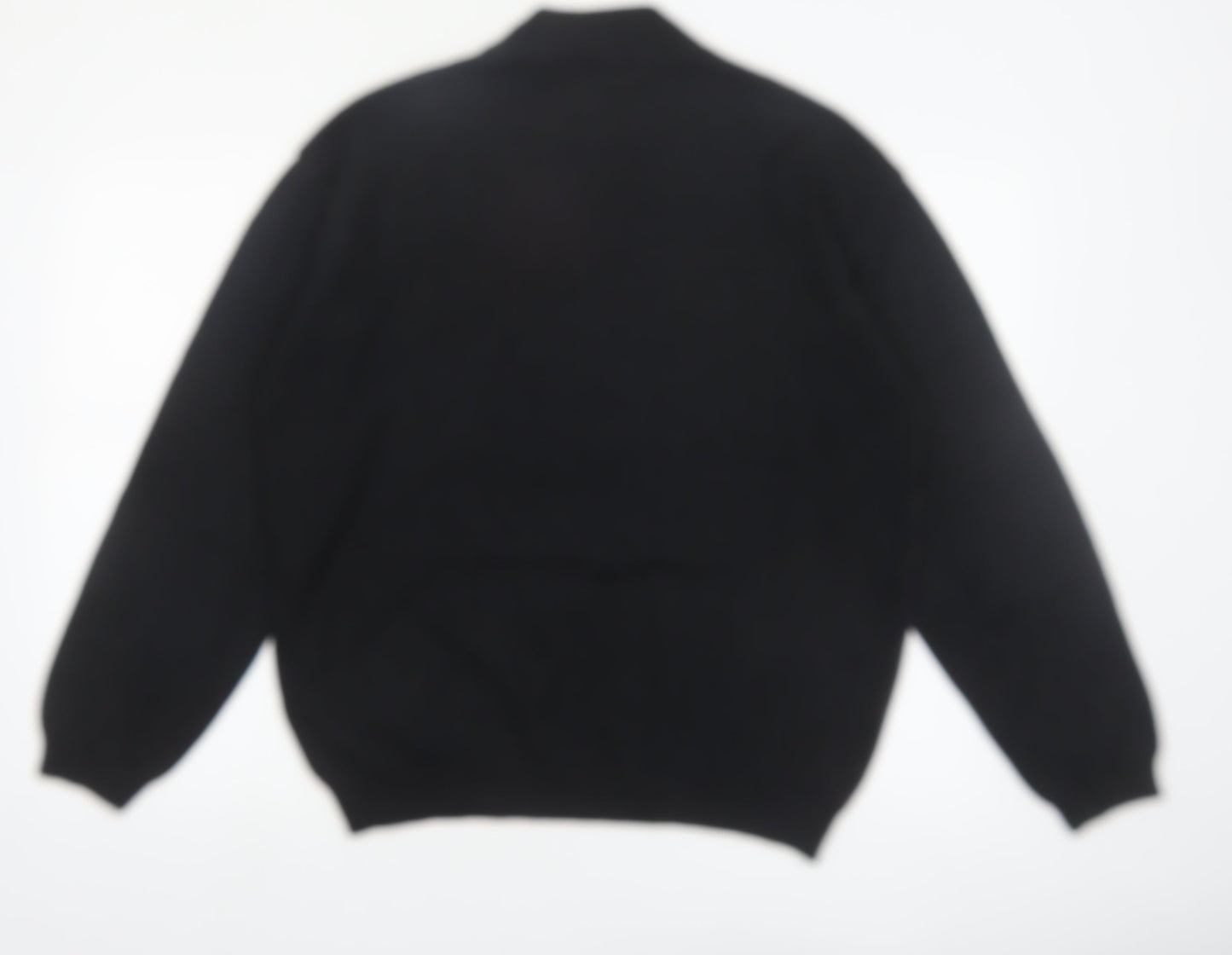 Axcess Men Black Grey Check Acrylic Cotton Crew Neck Jumper L