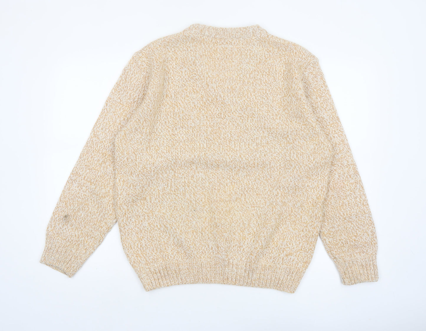 New Look Italy Men's Beige Argyle Wool Blend V-Neck Jumper M