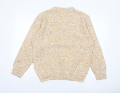New Look Italy Men's Beige Argyle Wool Blend V-Neck Jumper M