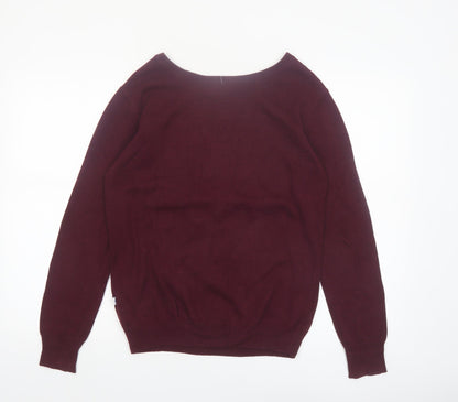 Adidas Women's Red Originals Crew Neck Cotton Pullover Jumper Size 10