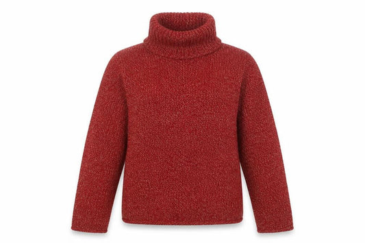 Sutton Studio Womens Red Roll Neck Chunky-Knit Merino Wool Jumper Size L