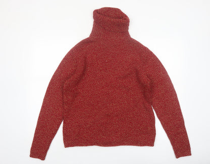 Sutton Studio Womens Red Roll Neck Chunky-Knit Merino Wool Jumper Size L