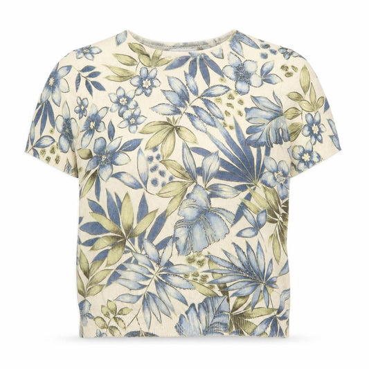 Alfred Dunner Womens Petite Multicoloured Floral Knit Short Sleeve Pullover Jumper Size S