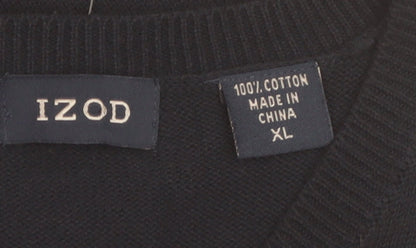 IZOD Men’s Blue Argyle V-Neck Cotton Golf Sweater Vest XL