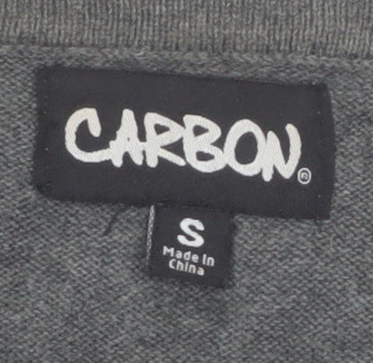 Carbon Men's Grey Red Argyle Knit Sleeveless Cardigan Vest S
