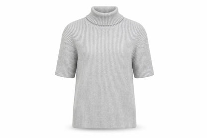 Paris Sport Club Womens Grey Roll Neck Short Sleeve Jumper L