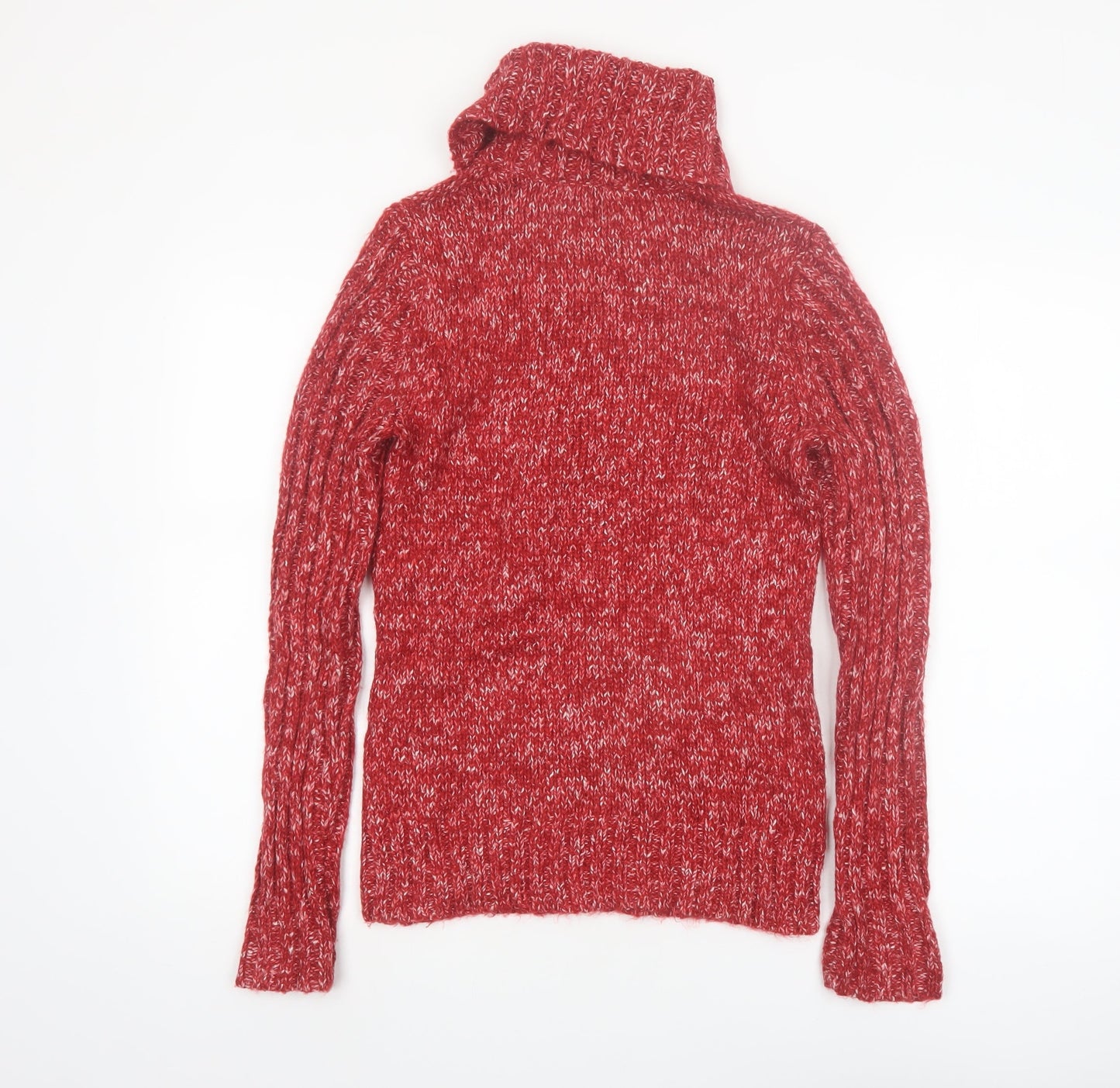 Denver Hayes Women's Red Roll Neck Chunky Knit Jumper Size S
